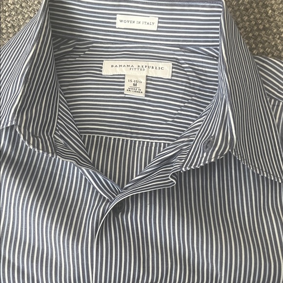 Banana Republic Men's Striped Dress Shirt - Black and White - Picture 1 of 2